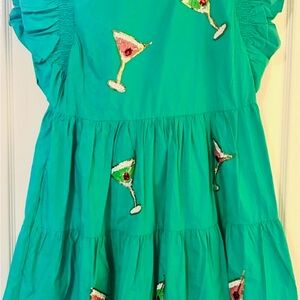 Peach Love California Green Dress with Sequin Martinis!